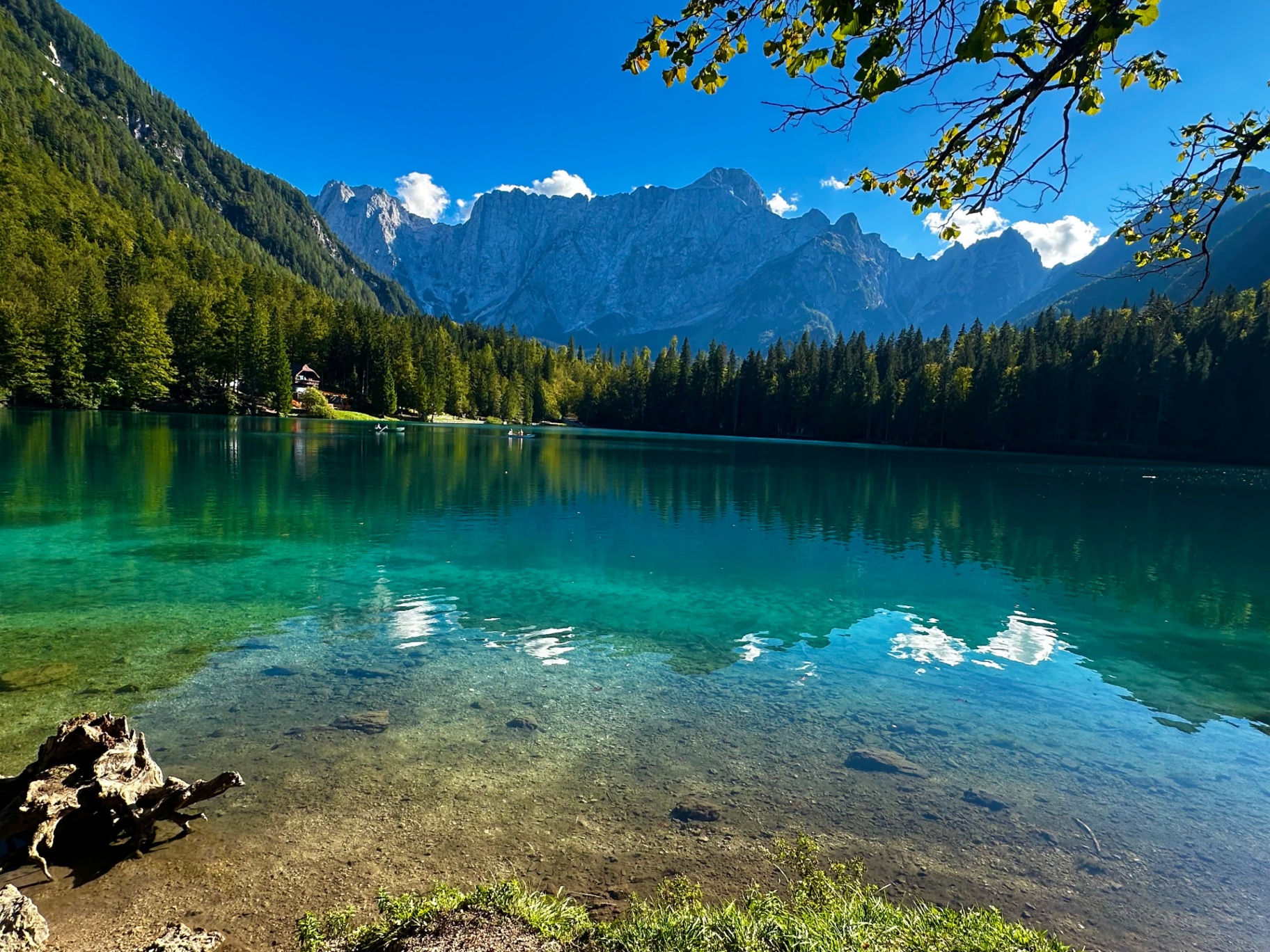 The Fusine Lakes in the Mangart valley, north of Mount Mangart